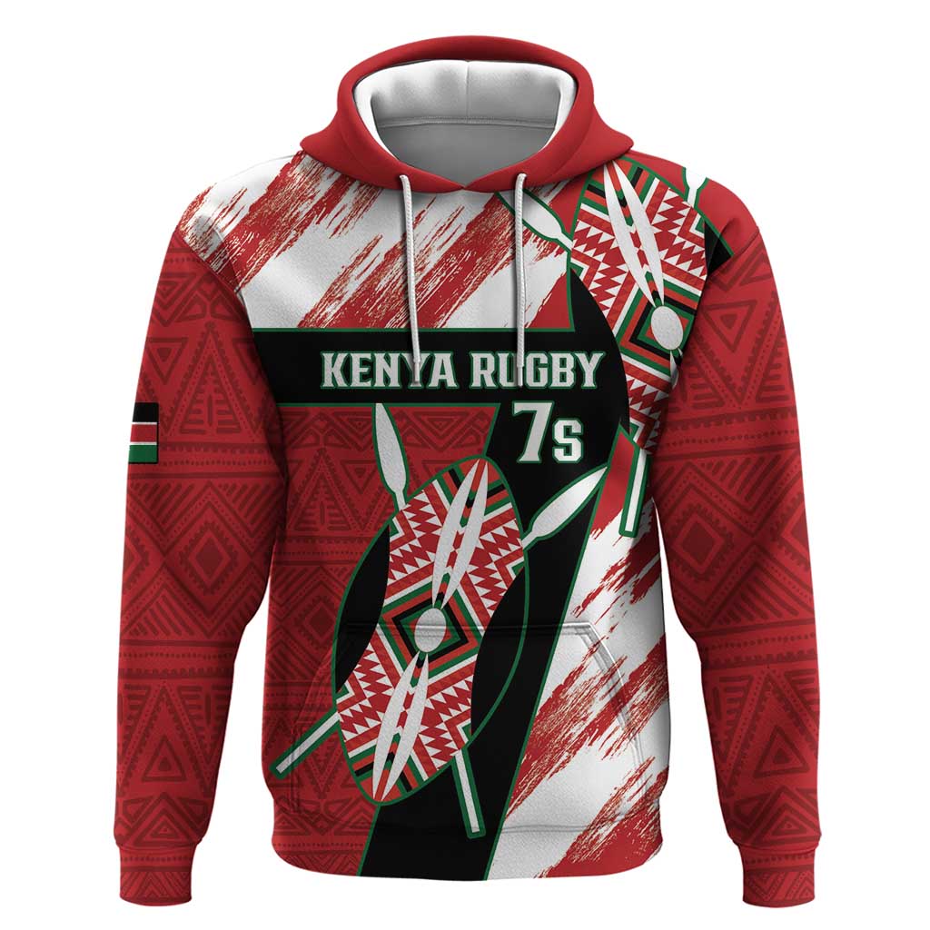 Custom Kenya Rugby Sevens Hoodie Go Champions African Pattern LT14