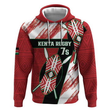 Custom Kenya Rugby Sevens Hoodie Go Champions African Pattern LT14