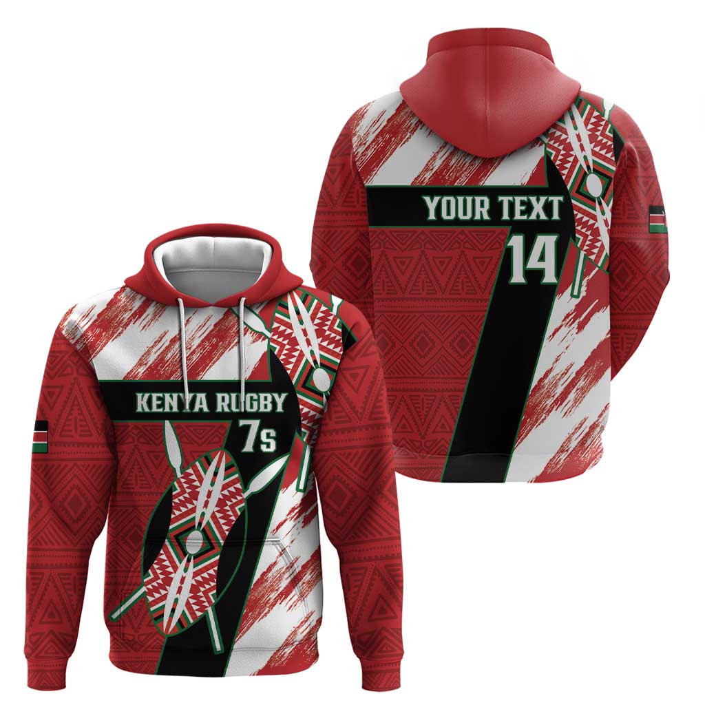 Custom Kenya Rugby Sevens Hoodie Go Champions African Pattern LT14