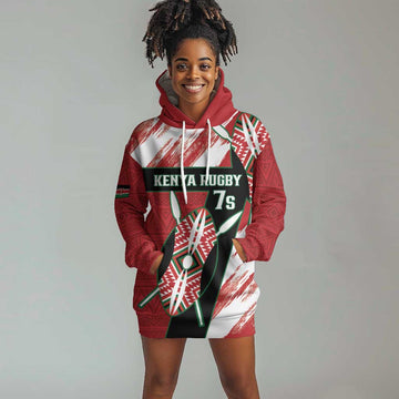 Custom Kenya Rugby Sevens Hoodie Dress Maasai Shield With African Pattern LT14
