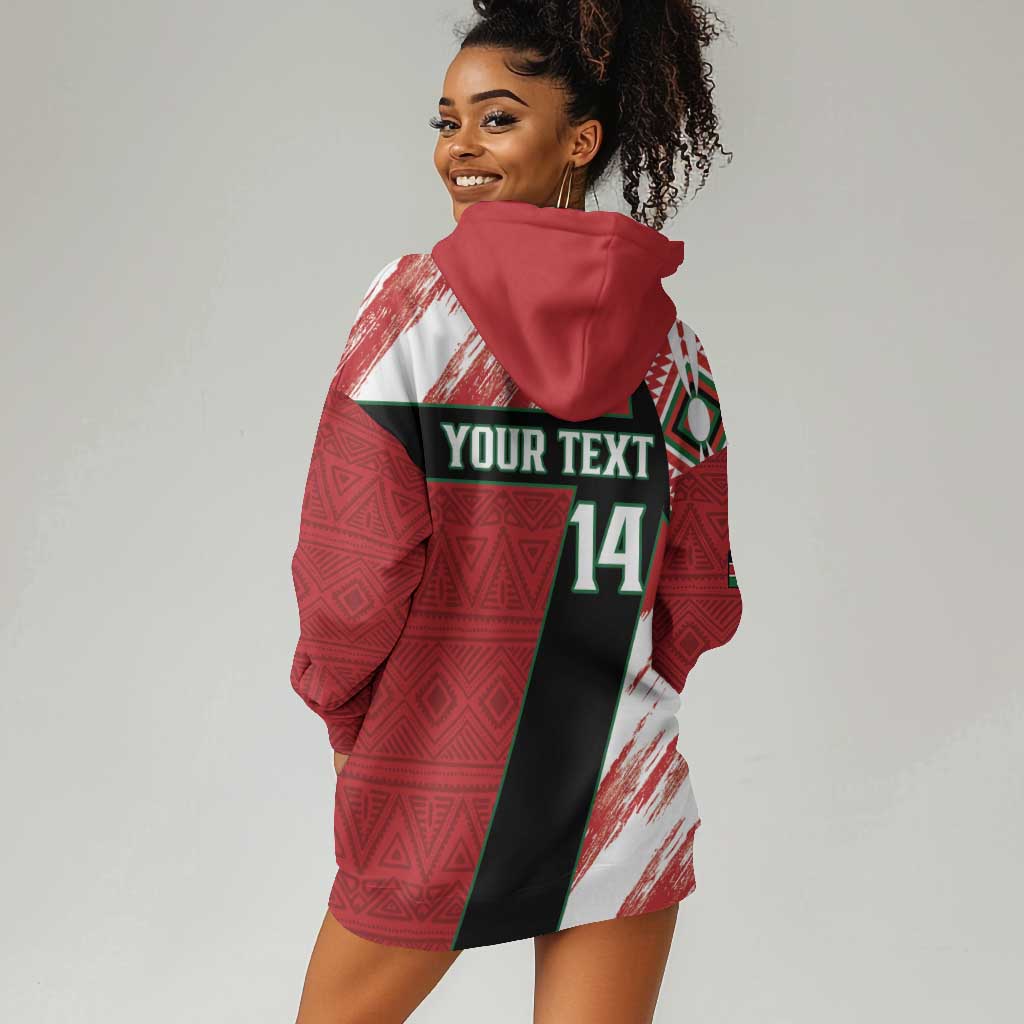 Custom Kenya Rugby Sevens Hoodie Dress Maasai Shield With African Pattern LT14