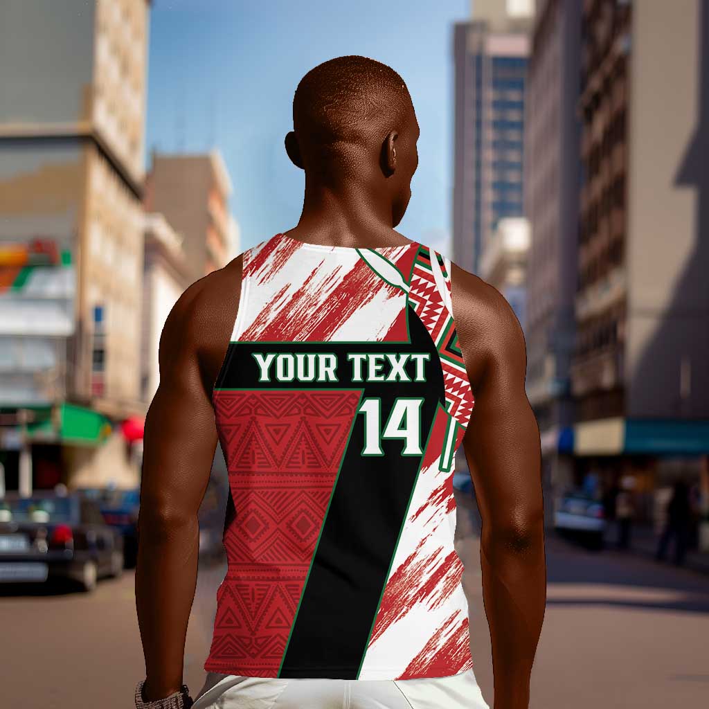 Custom Kenya Rugby Sevens Men Tank Top Maasai Shield With African Pattern LT14