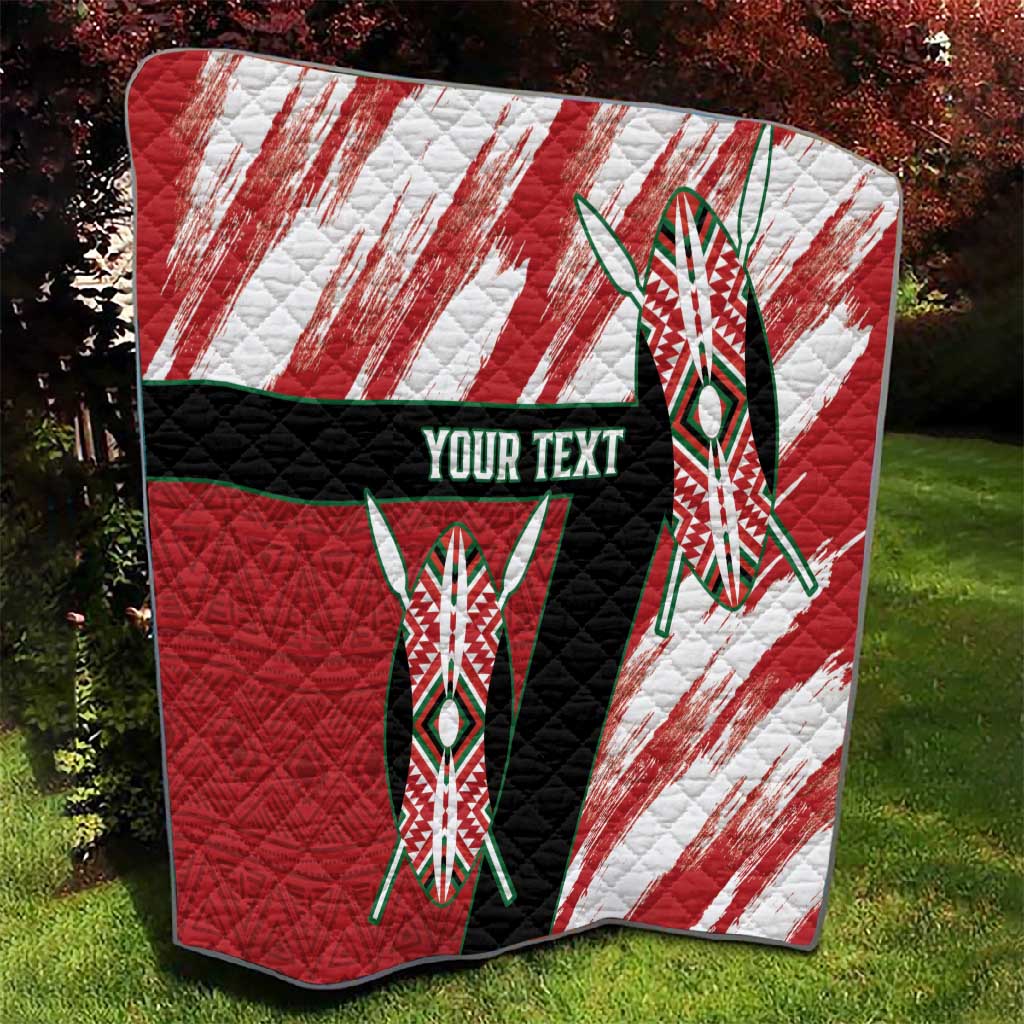 Custom Kenya Rugby Sevens Quilt Maasai Shield With African Pattern LT14