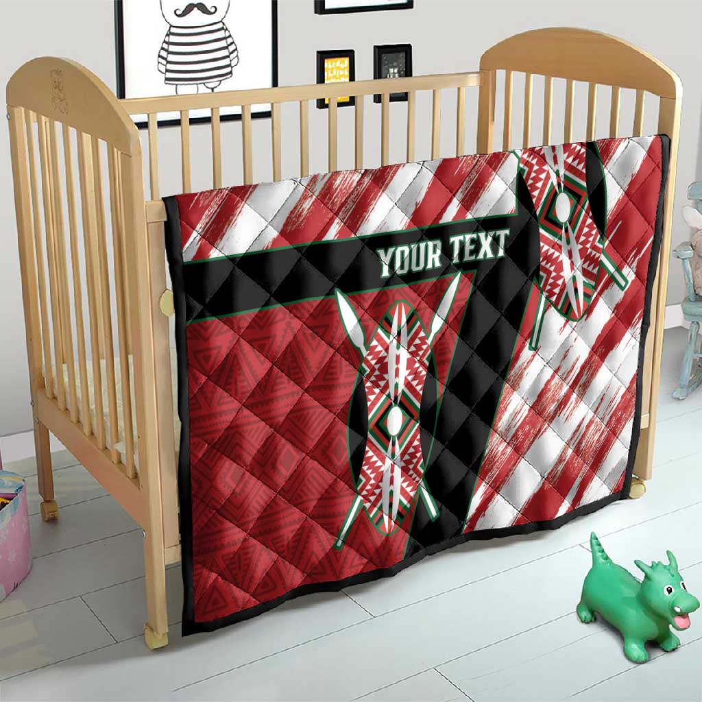 Custom Kenya Rugby Sevens Quilt Maasai Shield With African Pattern LT14
