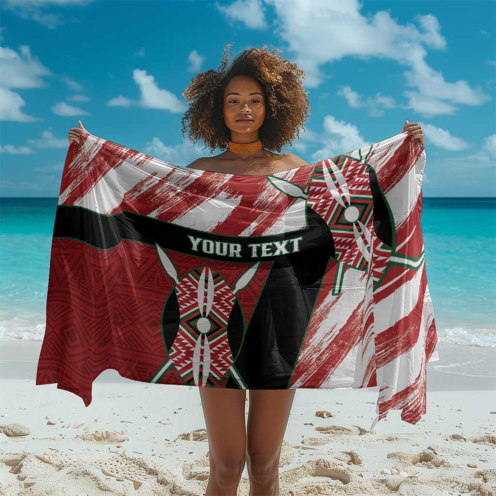 Custom Kenya Rugby Sevens Sarong Maasai Shield With African Pattern LT14