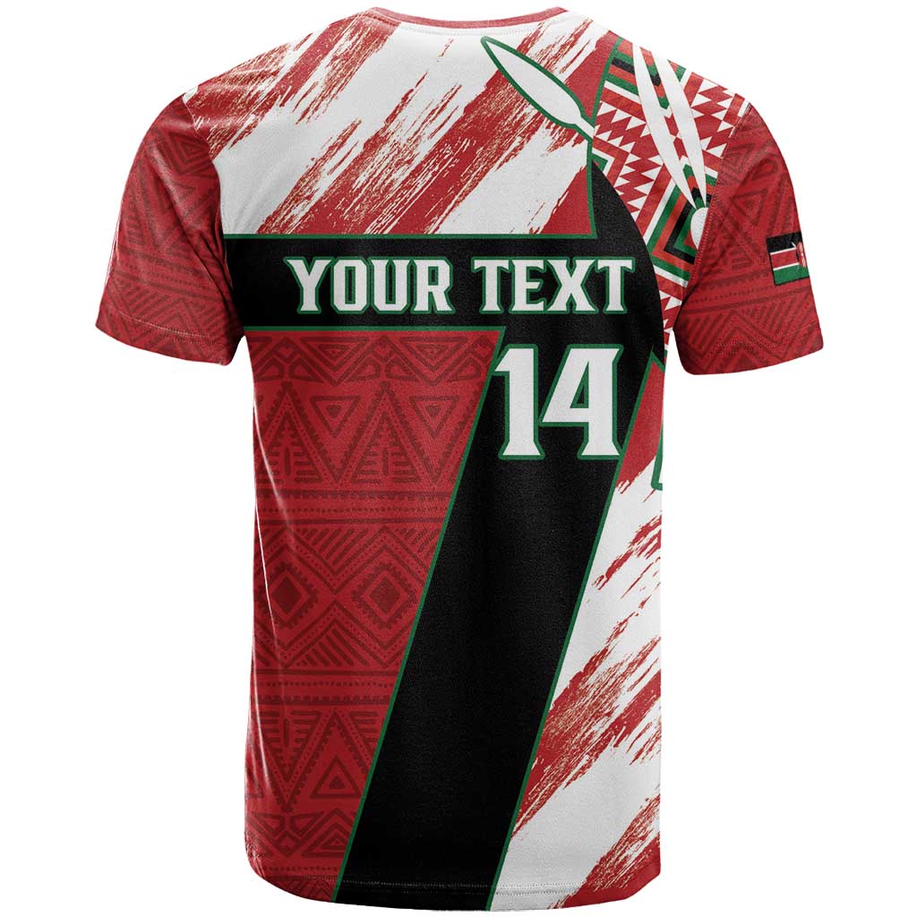 Custom Kenya Rugby Sevens T shirt Maasai Shield With African Pattern LT14
