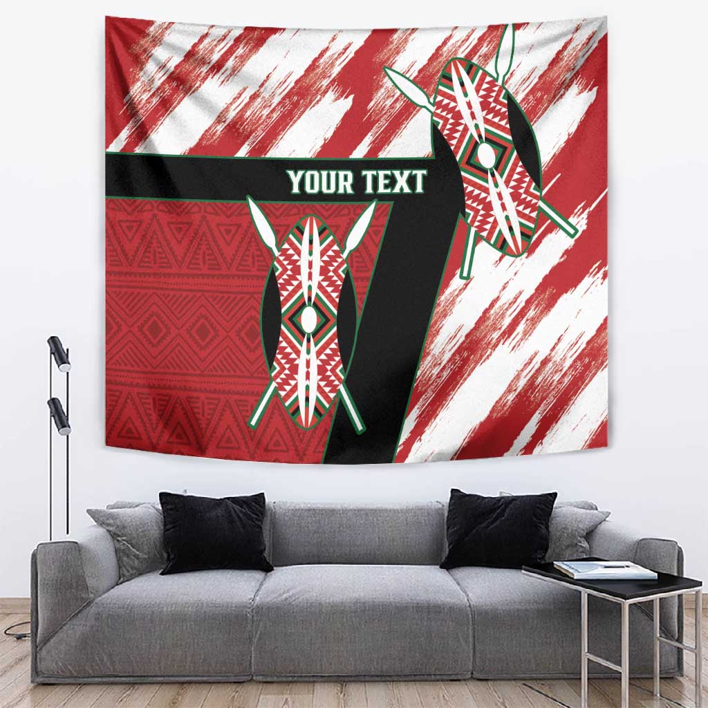 Custom Kenya Rugby Sevens Tapestry Maasai Shield With African Pattern LT14
