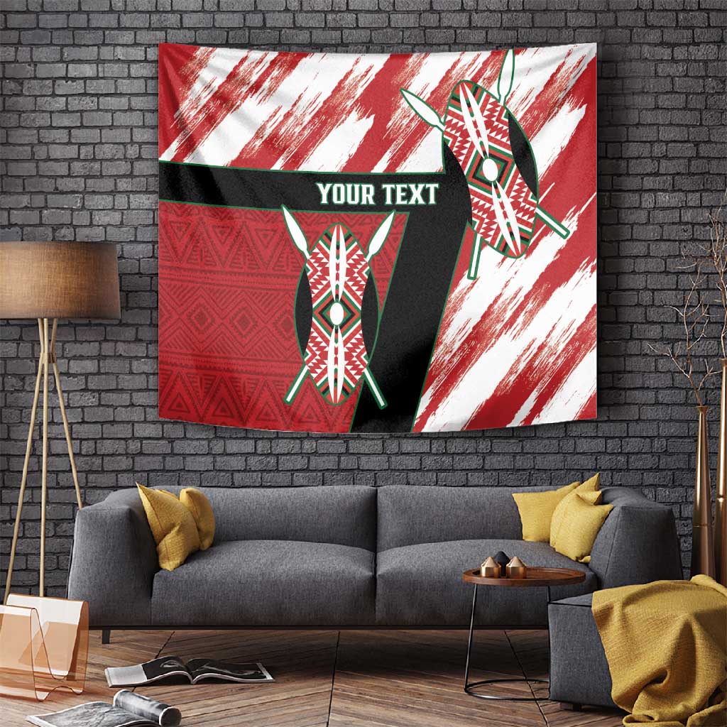 Custom Kenya Rugby Sevens Tapestry Maasai Shield With African Pattern LT14