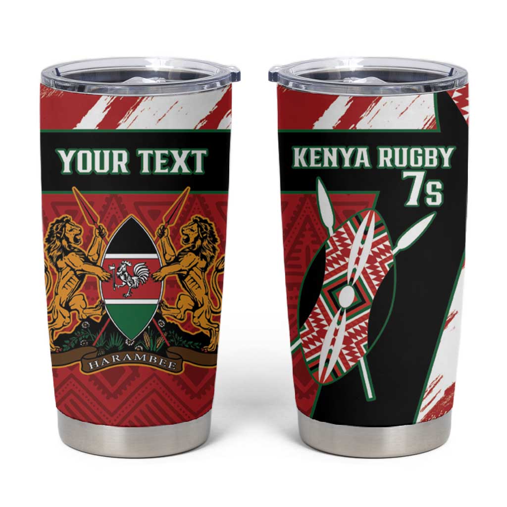 Custom Kenya Rugby Sevens Tumbler Cup Maasai Shield With African Pattern LT14
