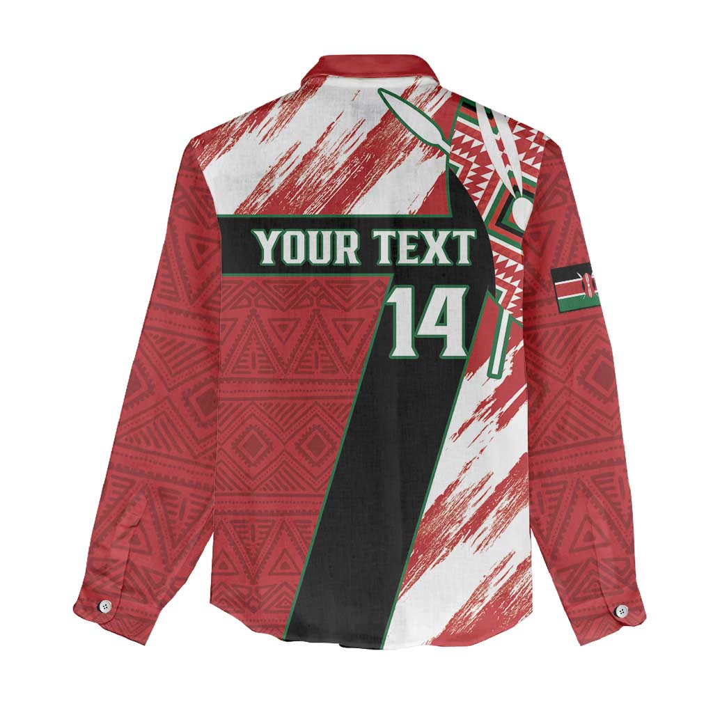 Custom Kenya Rugby Sevens Women Casual Shirt Maasai Shield With African Pattern LT14