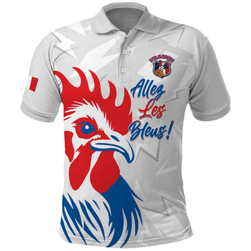 Custom France Rugby 2025 Polo Shirt Allez Les Bleus! LT14