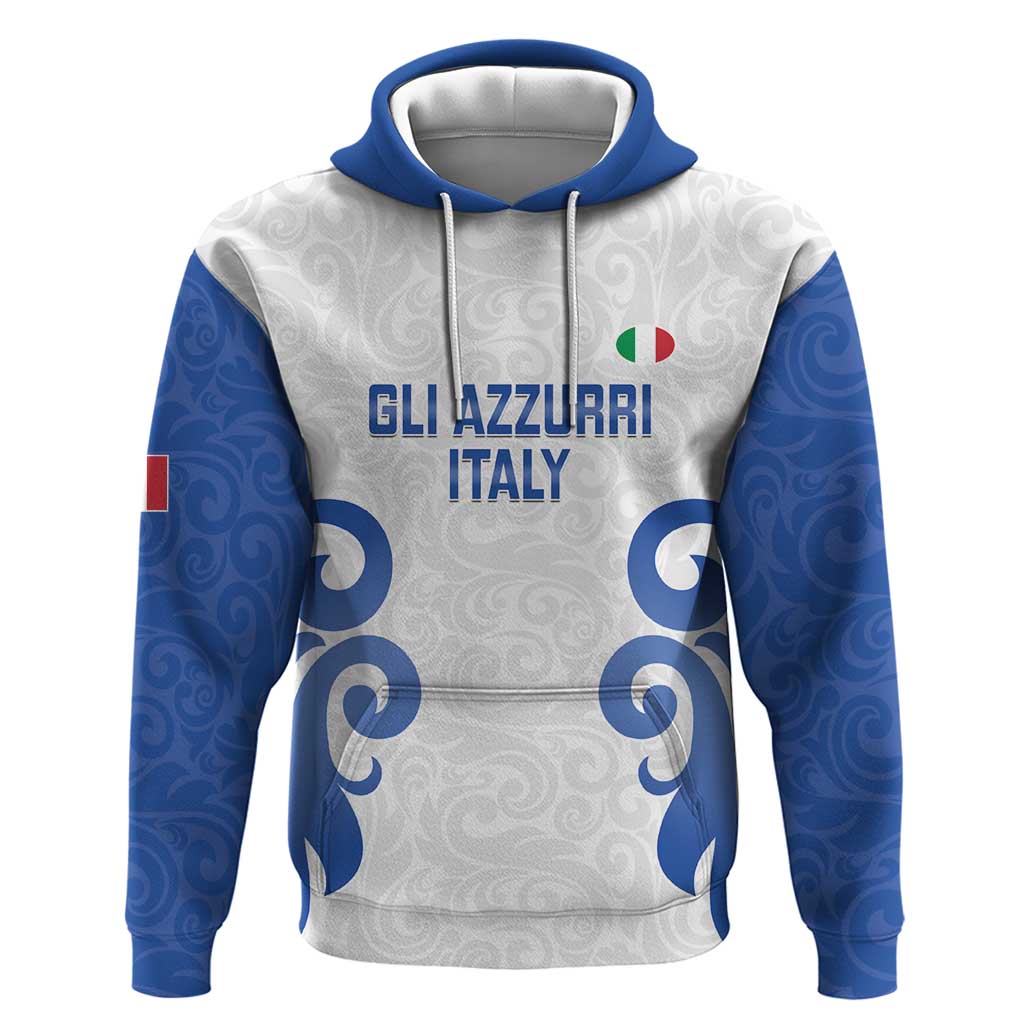 Custom Italy Rugby 2025 Hoodie Come on Gli Azzurri! LT14