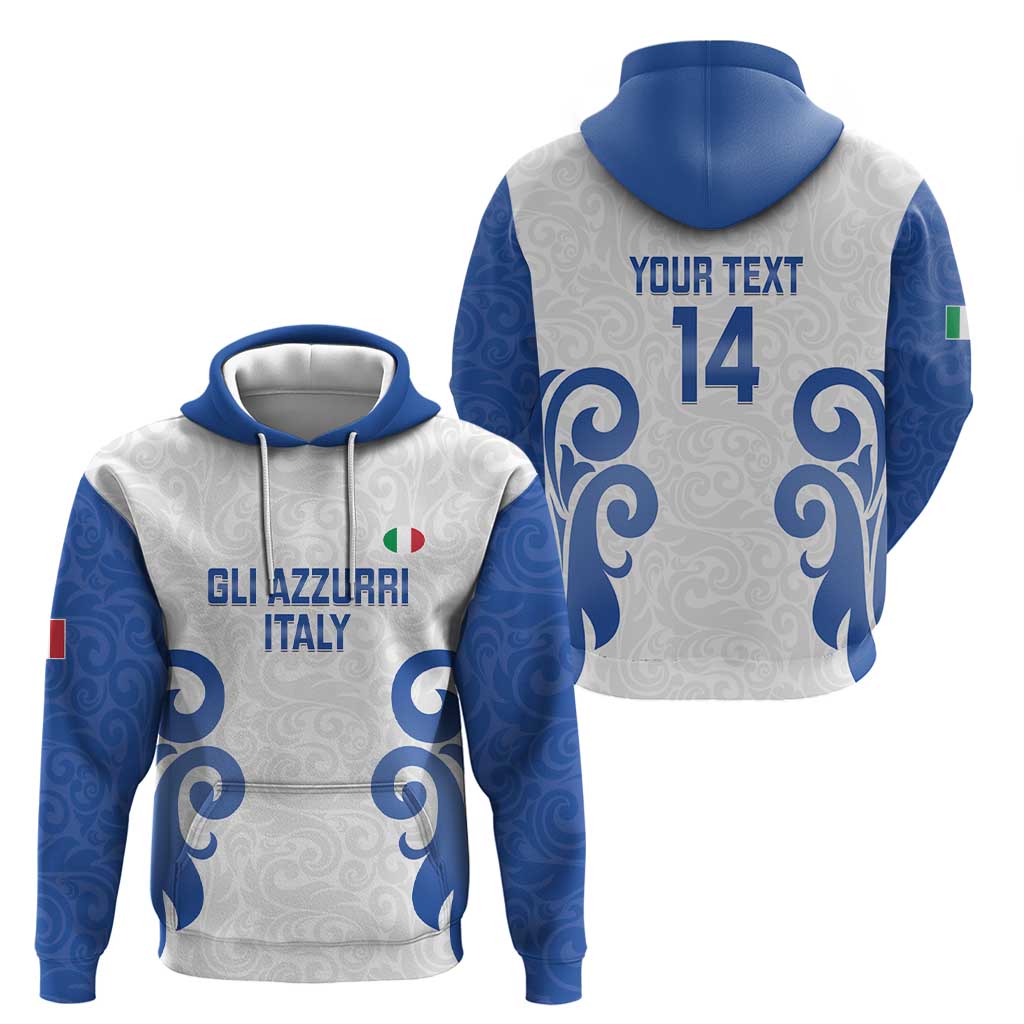 Custom Italy Rugby 2025 Hoodie Come on Gli Azzurri! LT14