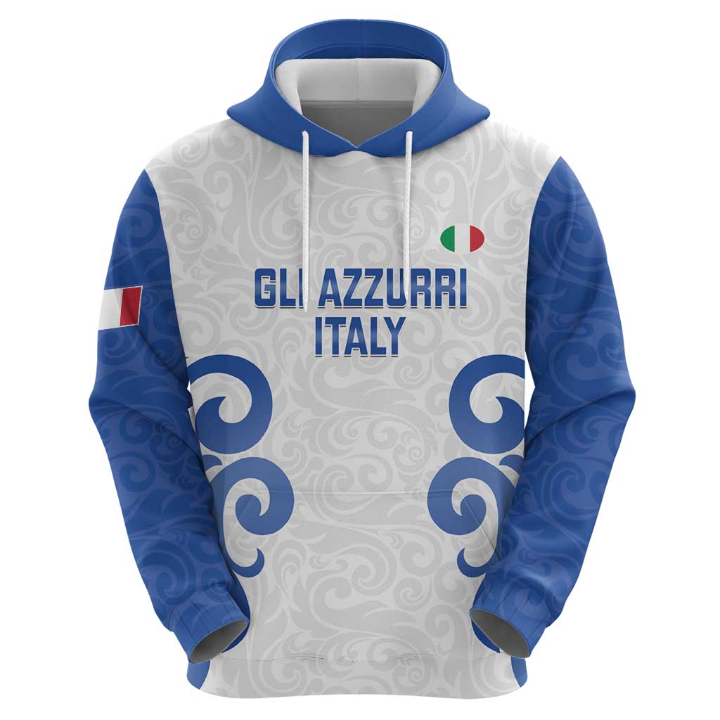 Custom Italy Rugby 2025 Hoodie Come on Gli Azzurri! LT14