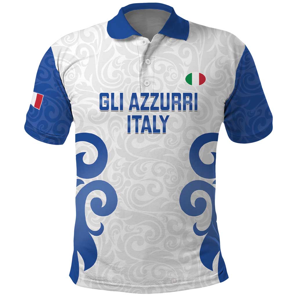 Custom Italy Rugby 2025 Polo Shirt Come on Gli Azzurri! LT14