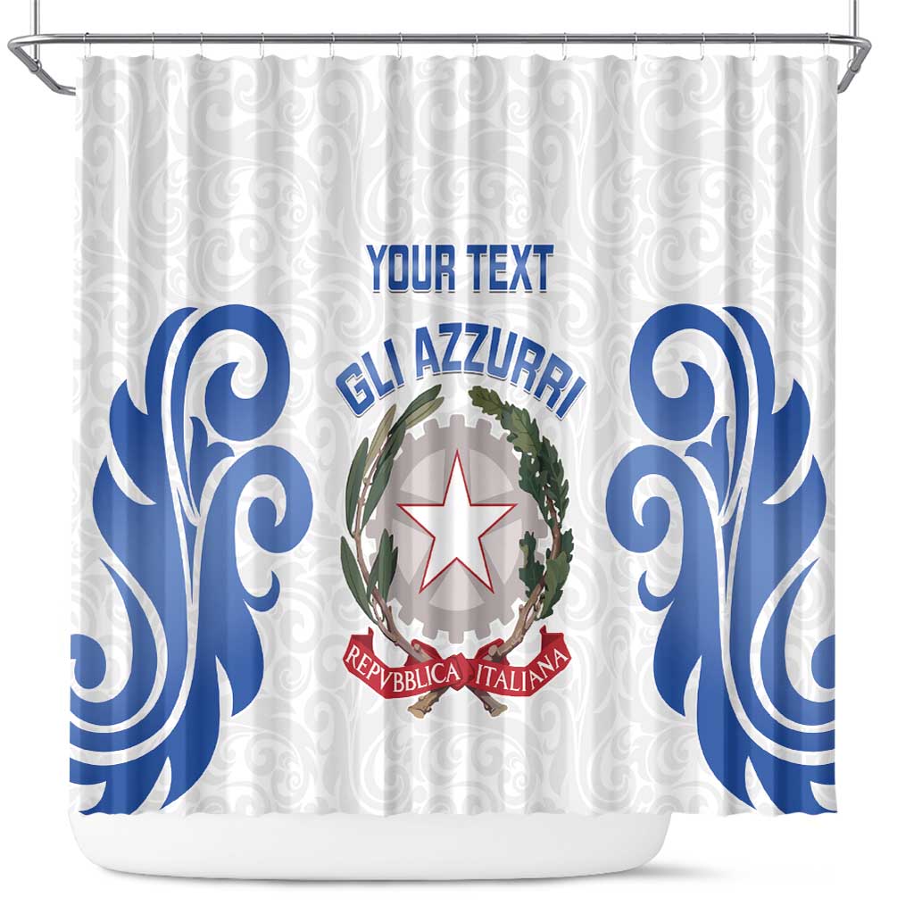 Custom Italy Rugby 2025 Shower Curtain Come on Gli Azzurri! LT14