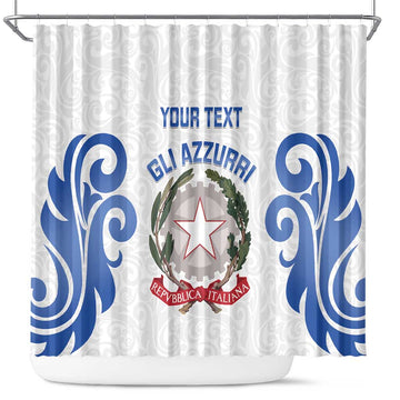 Custom Italy Rugby 2025 Shower Curtain Come on Gli Azzurri! LT14