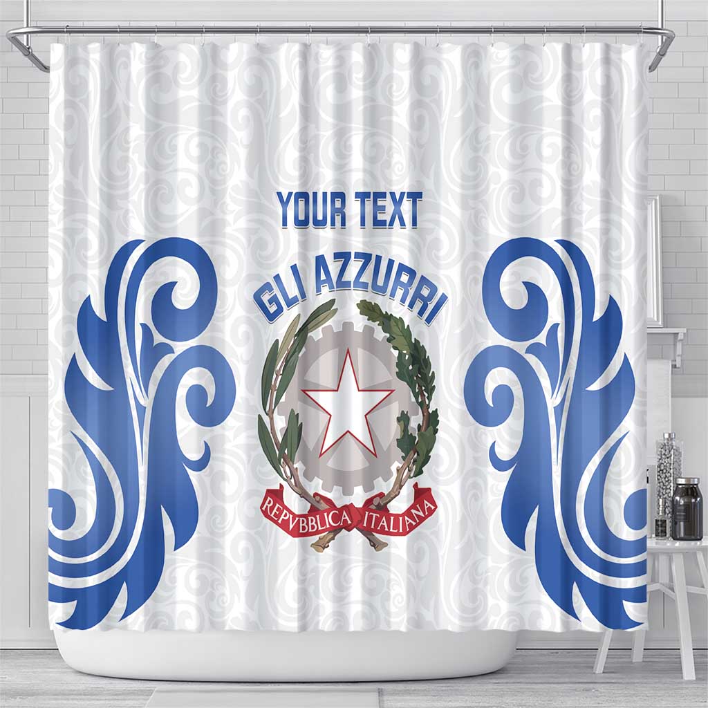 Custom Italy Rugby 2025 Shower Curtain Come on Gli Azzurri! LT14