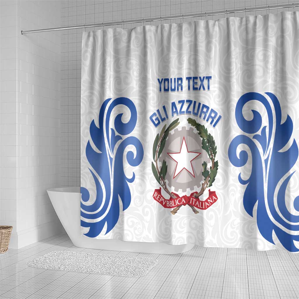 Custom Italy Rugby 2025 Shower Curtain Come on Gli Azzurri! LT14