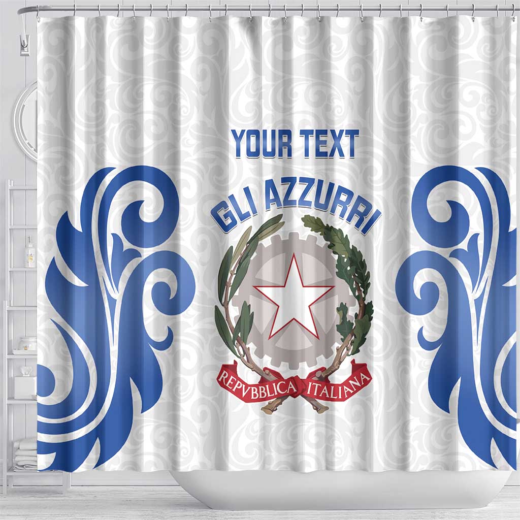 Custom Italy Rugby 2025 Shower Curtain Come on Gli Azzurri! LT14