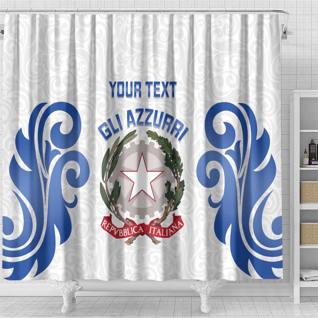 Custom Italy Rugby 2025 Shower Curtain Come on Gli Azzurri! LT14