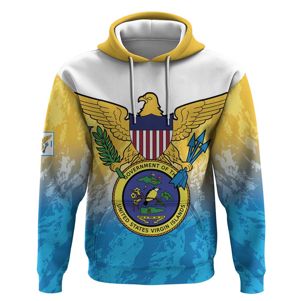 US Virgin Islands Hoodie Coat Of Arms Grunge Style LT14