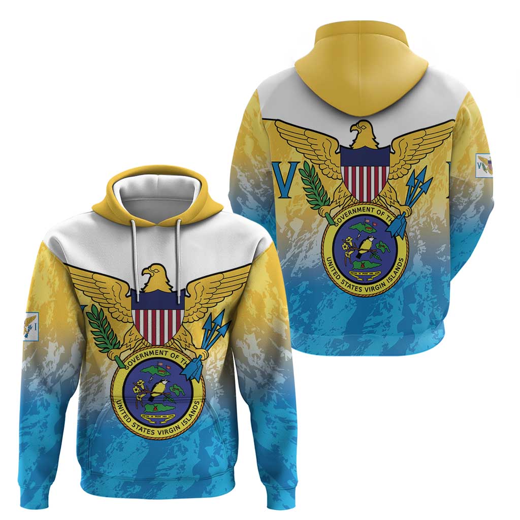 US Virgin Islands Hoodie Coat Of Arms Grunge Style LT14