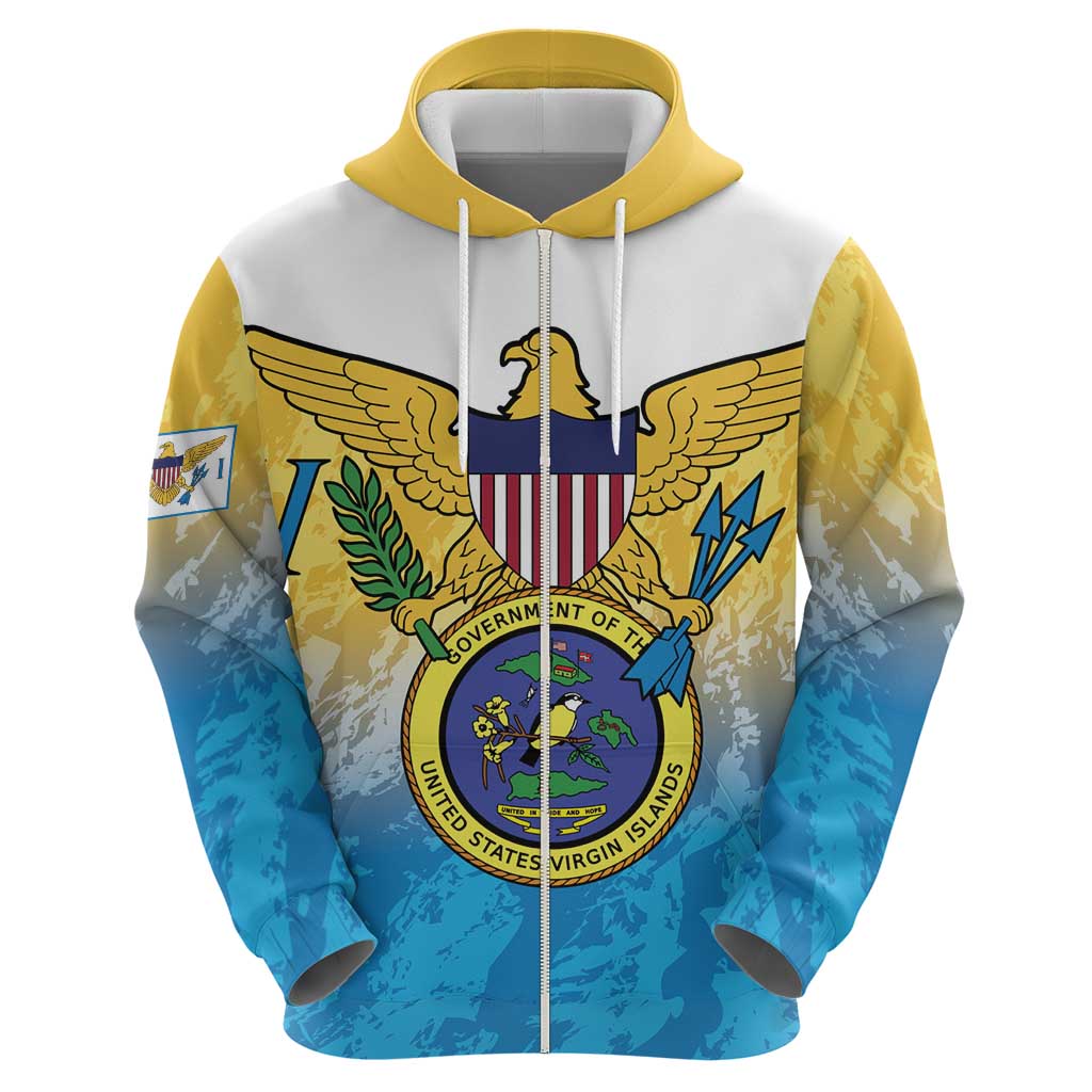 US Virgin Islands Hoodie Coat Of Arms Grunge Style LT14