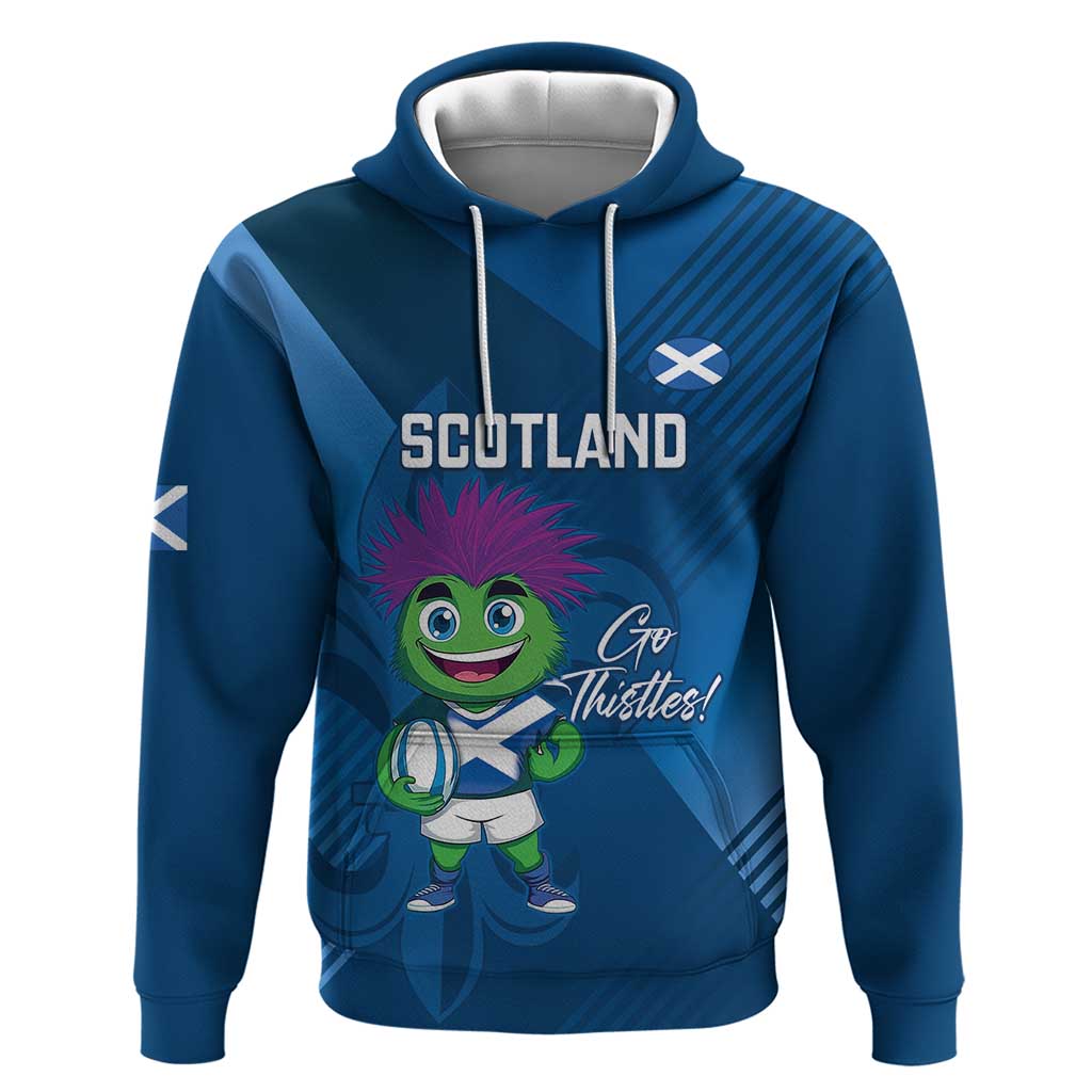 Custom Scotland Rugby 2025 Hoodie Funny Thistle Mascot Go Scottish! LT14