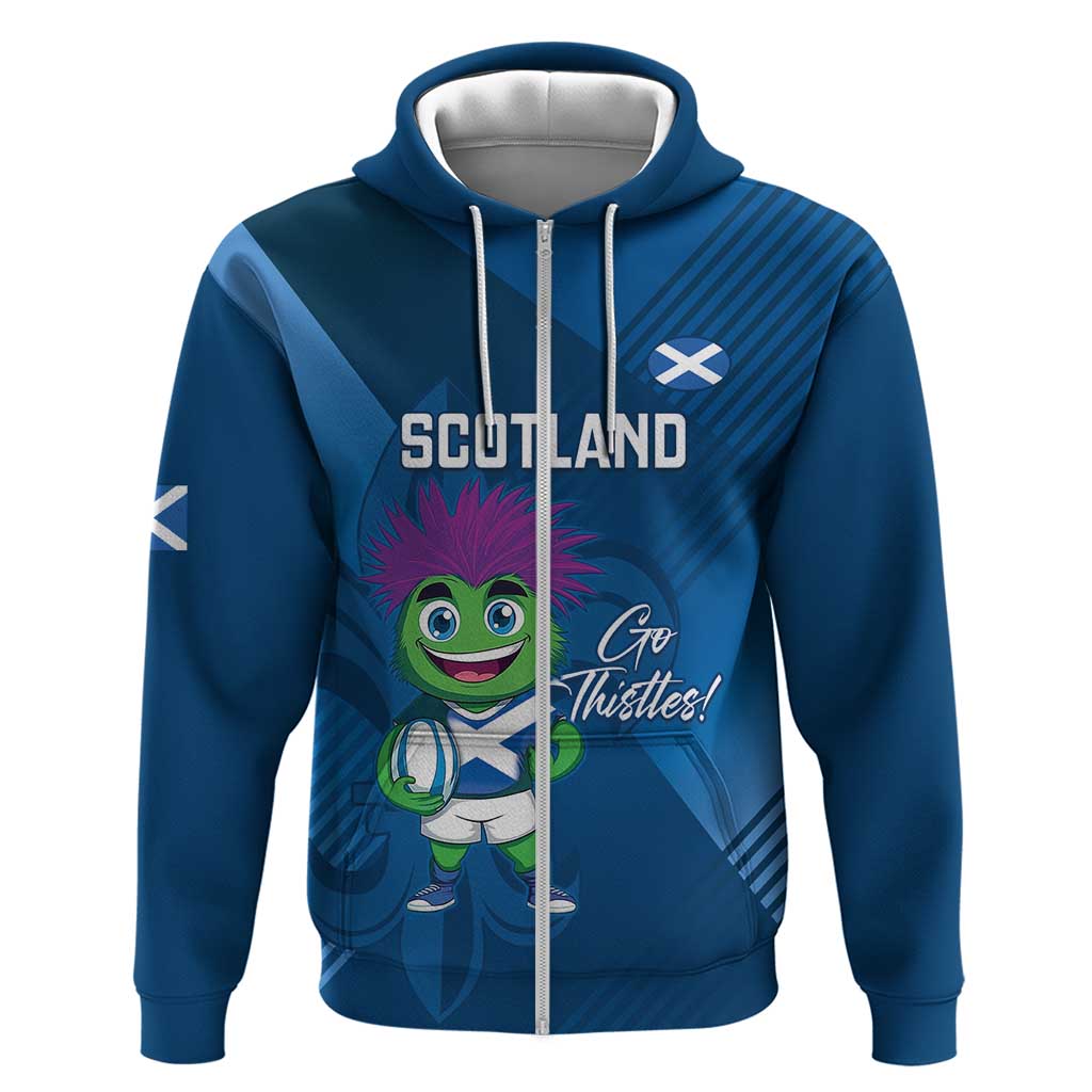 Custom Scotland Rugby 2025 Hoodie Funny Thistle Mascot Go Scottish! LT14