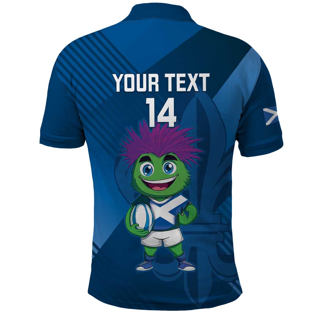 Custom Scotland Rugby 2025 Polo Shirt Funny Thistle Mascot Go Scottish! LT14