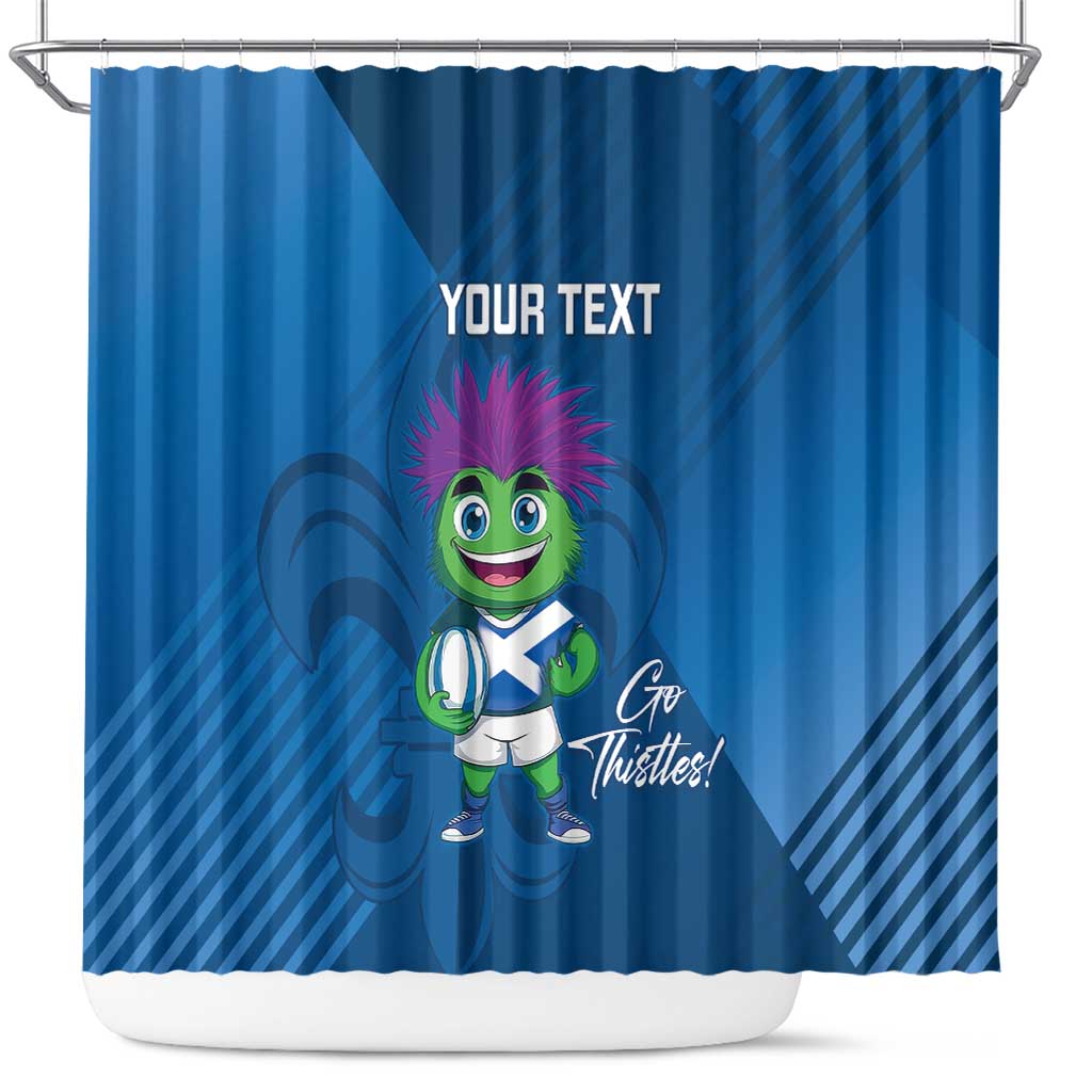 Custom Scotland Rugby 2025 Shower Curtain Funny Thistle Mascot Go Scottish! LT14