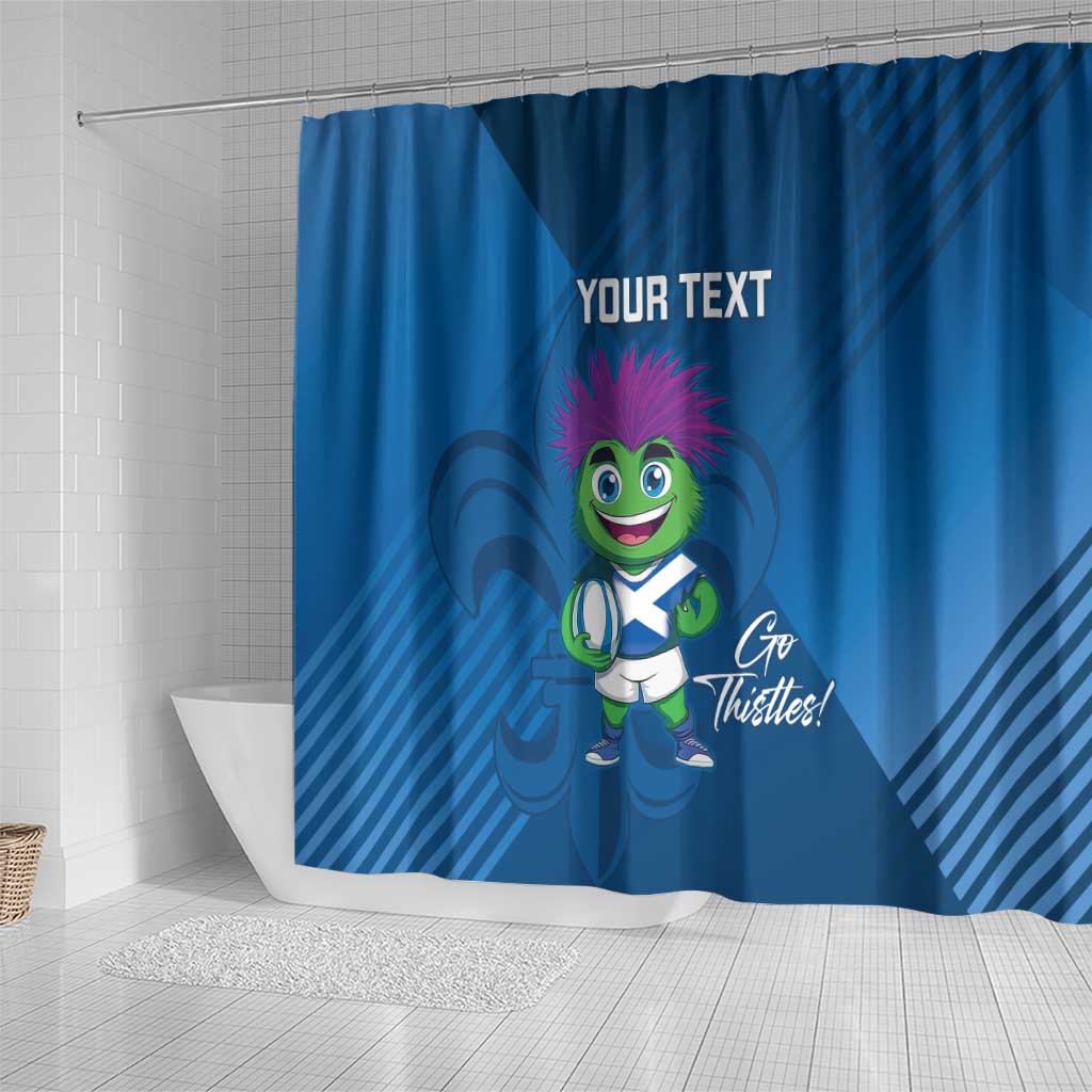 Custom Scotland Rugby 2025 Shower Curtain Funny Thistle Mascot Go Scottish! LT14