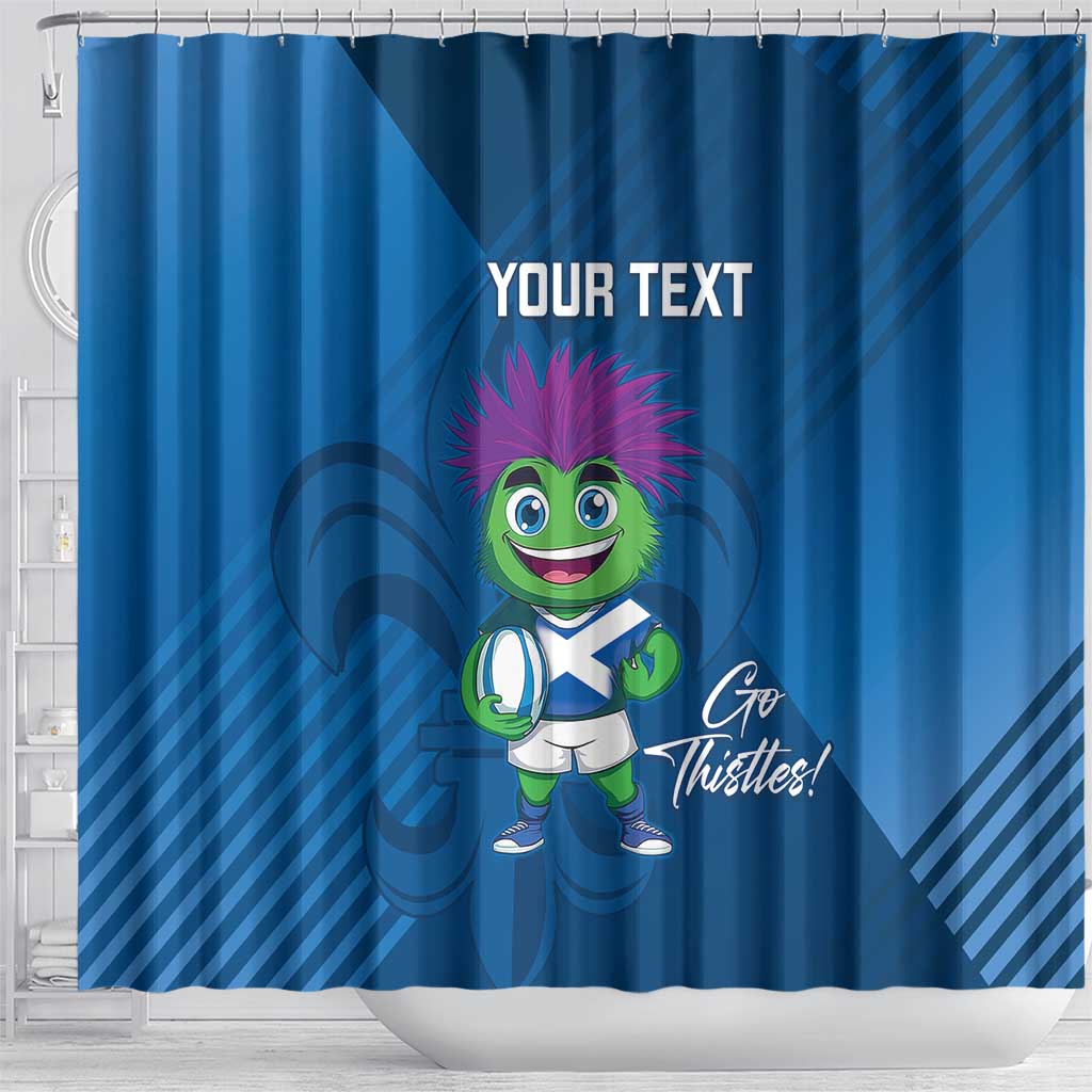 Custom Scotland Rugby 2025 Shower Curtain Funny Thistle Mascot Go Scottish! LT14