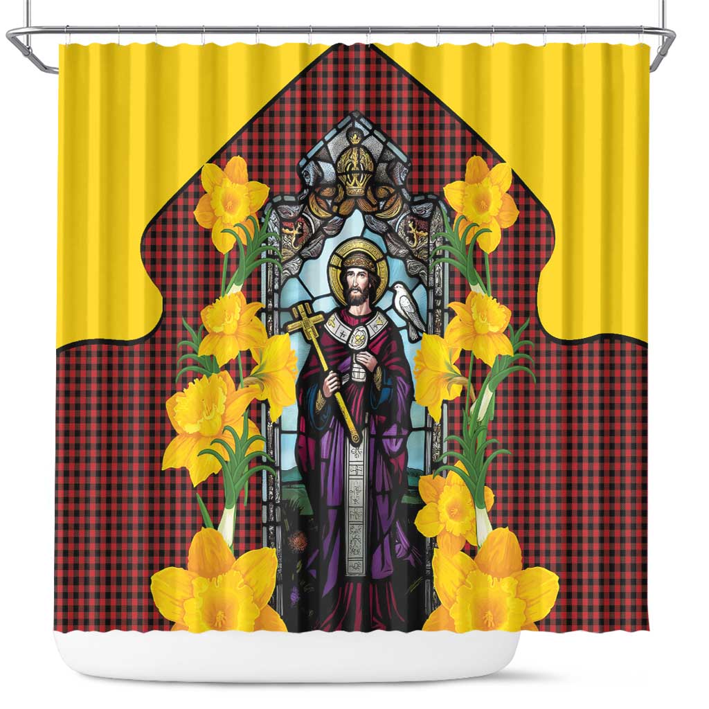 Welsh Dewi Sant Shower Curtain Saint David With Daffodil LT14