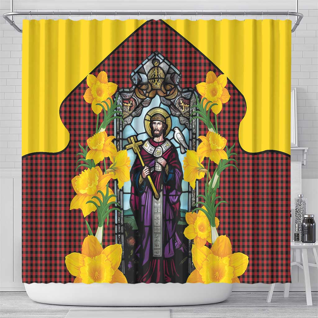 Welsh Dewi Sant Shower Curtain Saint David With Daffodil LT14