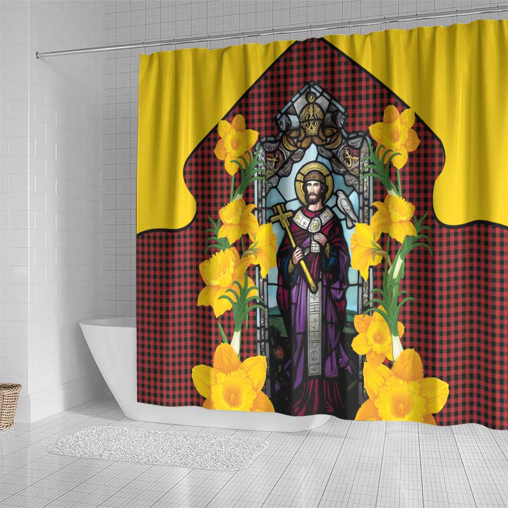 Welsh Dewi Sant Shower Curtain Saint David With Daffodil LT14
