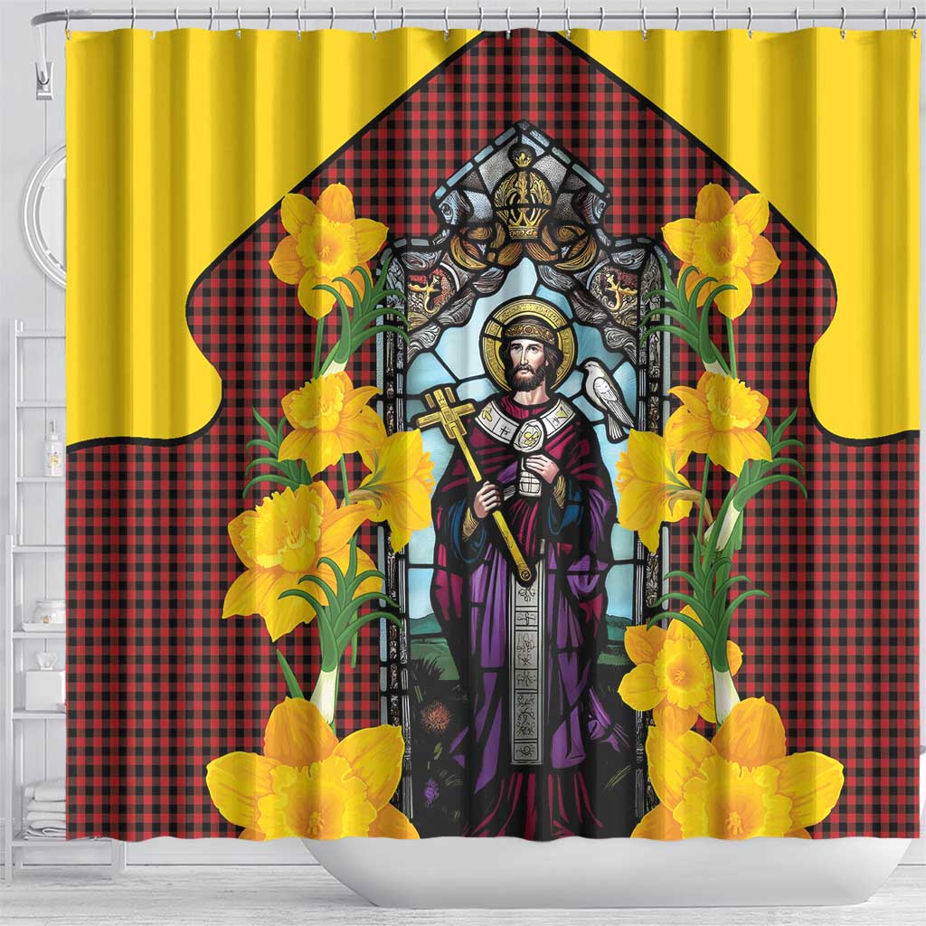 Welsh Dewi Sant Shower Curtain Saint David With Daffodil LT14
