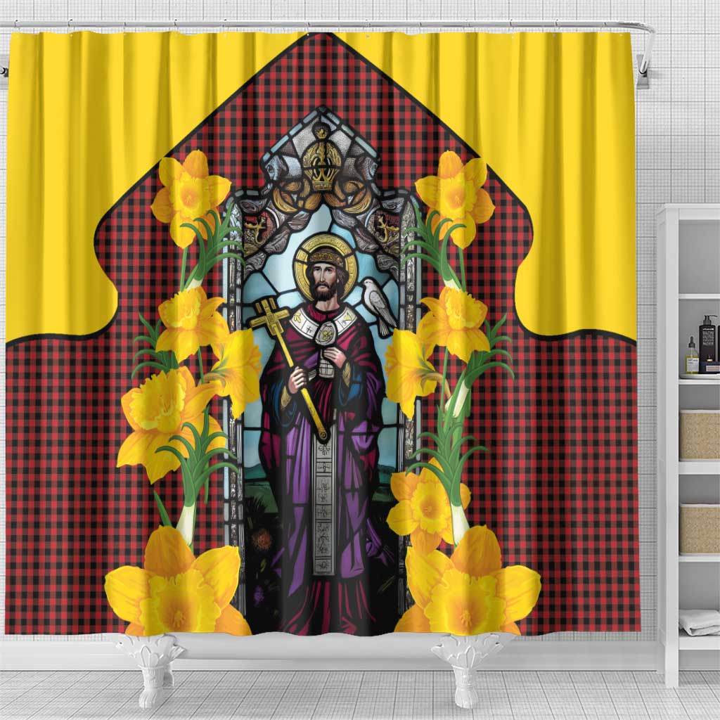Welsh Dewi Sant Shower Curtain Saint David With Daffodil LT14