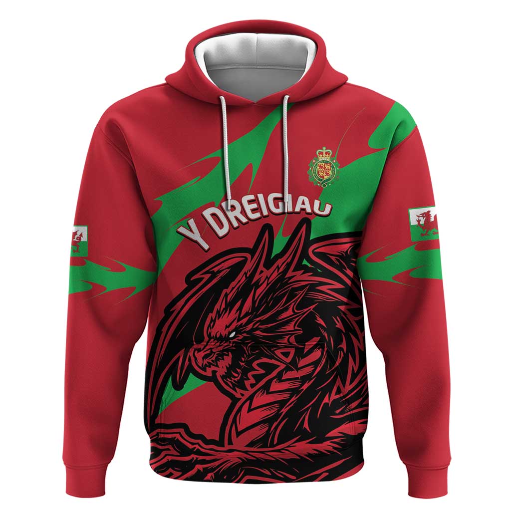 Custom Wales Football Hoodie 2025 Welsh Y Dreigiau LT14