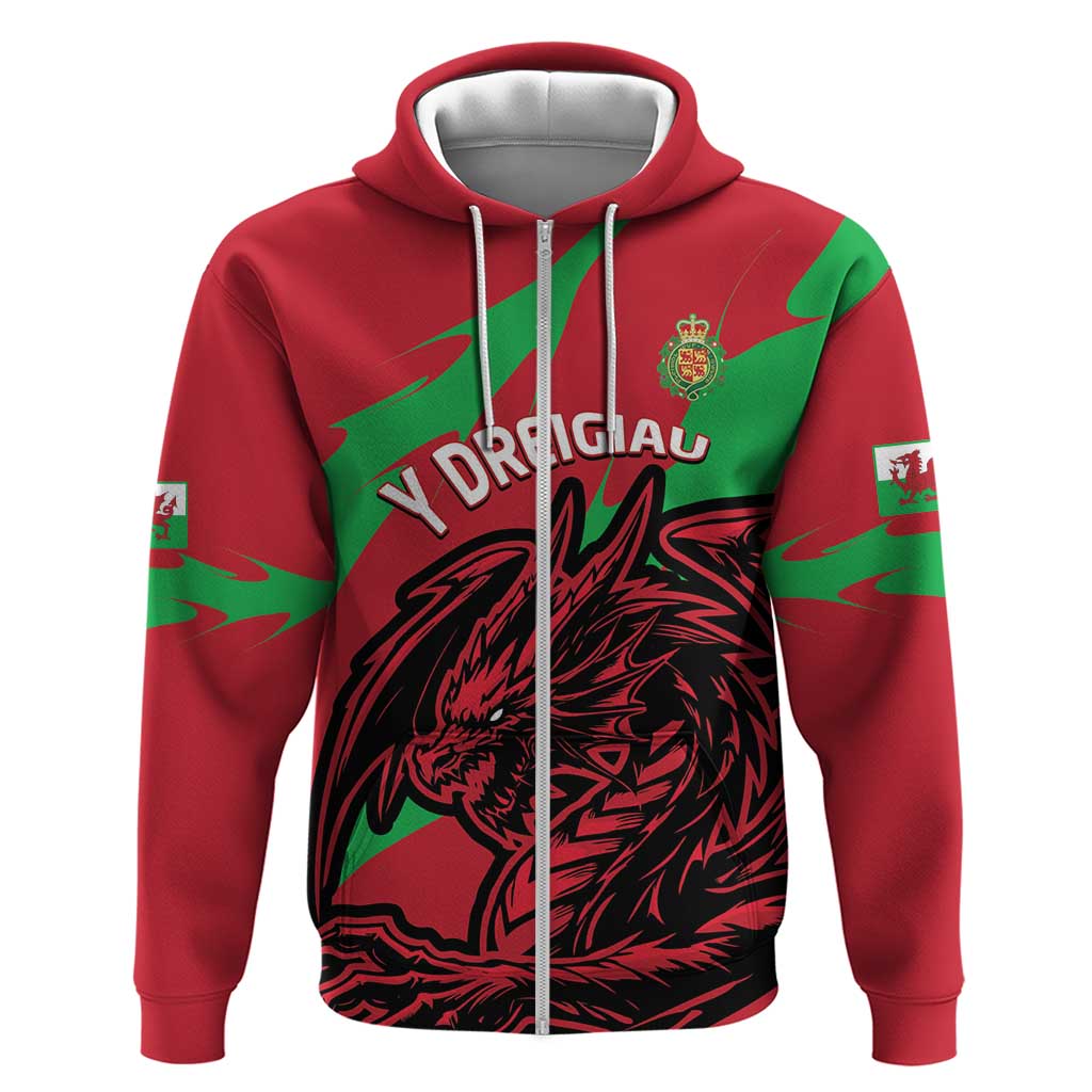Custom Wales Football Hoodie 2025 Welsh Y Dreigiau LT14