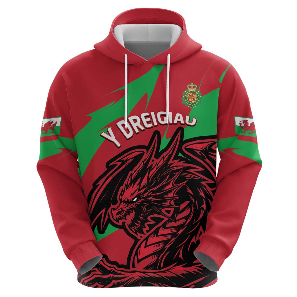 Custom Wales Football Hoodie 2025 Welsh Y Dreigiau LT14