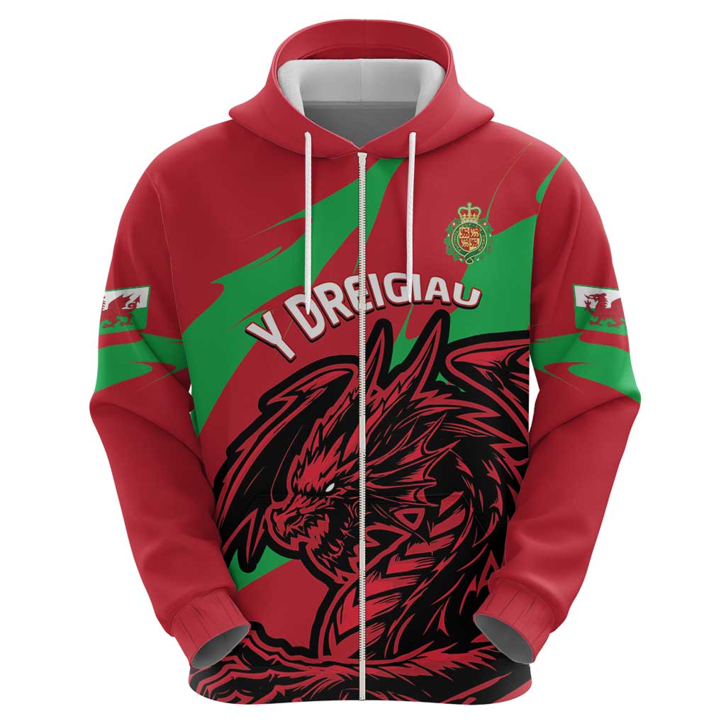 Custom Wales Football Hoodie 2025 Welsh Y Dreigiau LT14
