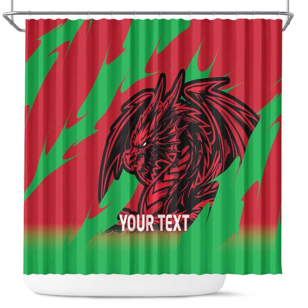 Custom Wales Football Shower Curtain 2025 Welsh Y Dreigiau LT14