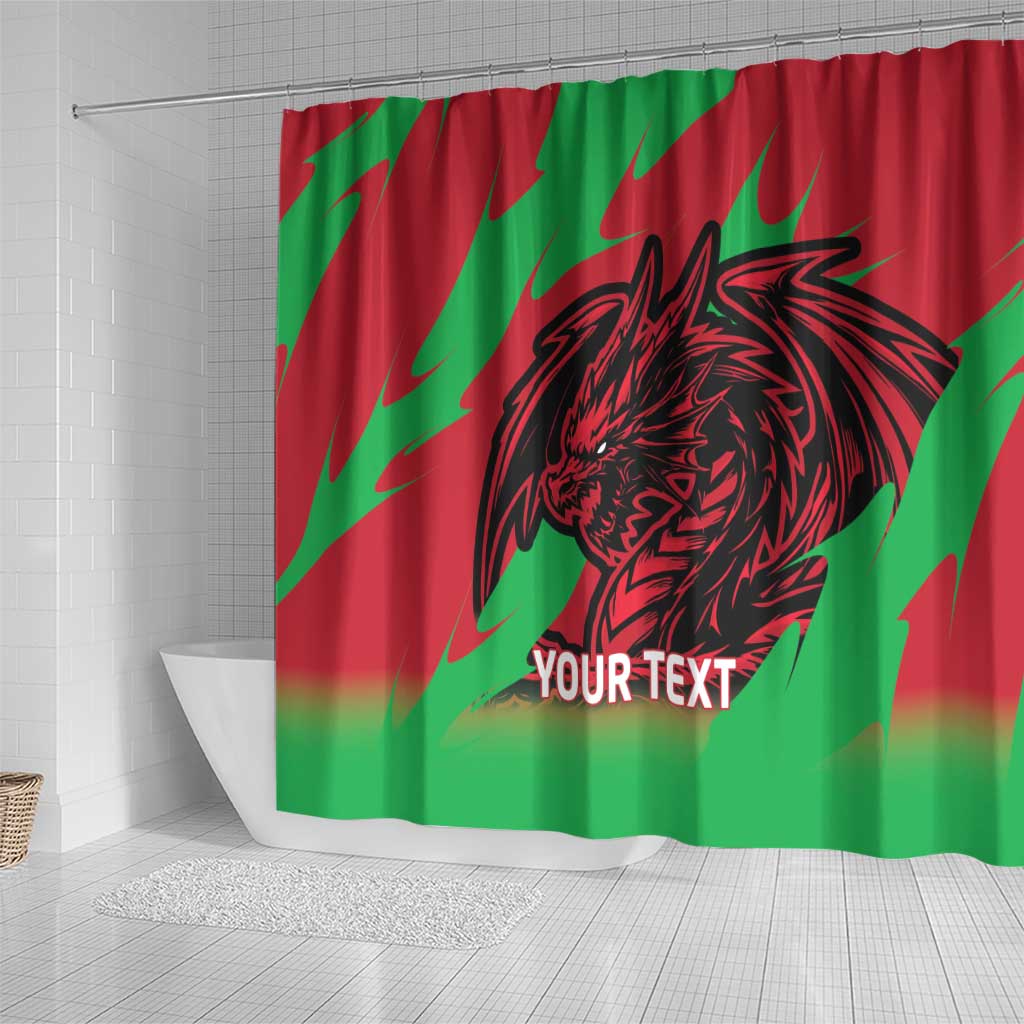 Custom Wales Football Shower Curtain 2025 Welsh Y Dreigiau LT14