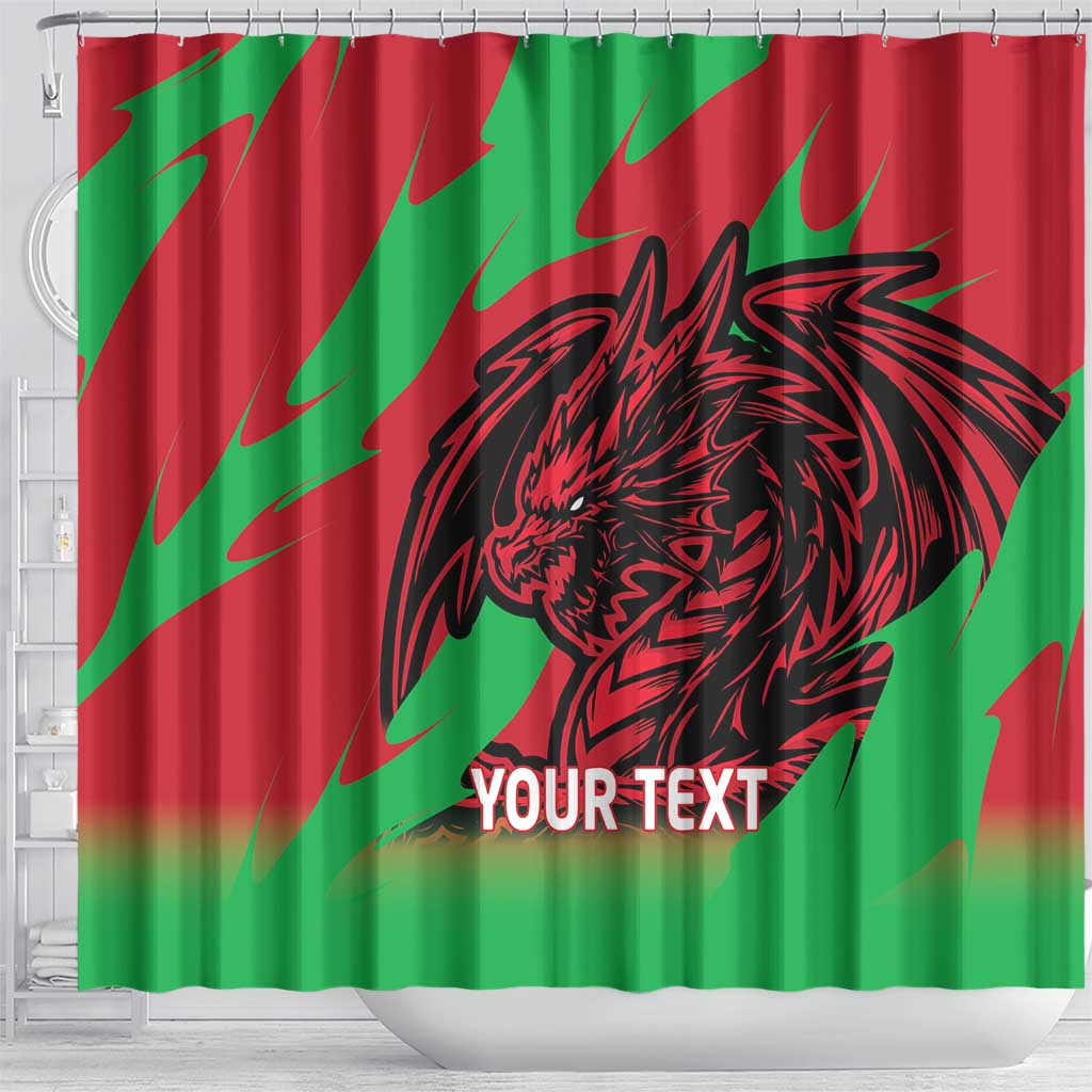 Custom Wales Football Shower Curtain 2025 Welsh Y Dreigiau LT14