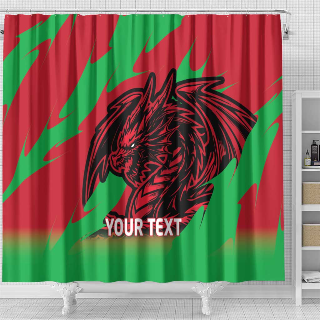 Custom Wales Football Shower Curtain 2025 Welsh Y Dreigiau LT14
