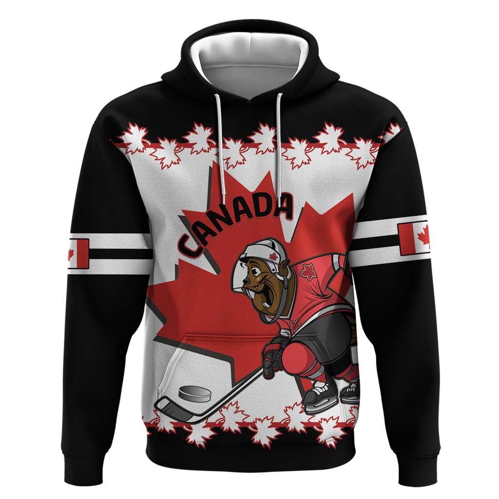Custom Canada Ice Hockey Hoodie 2025 Go Champions Funny Beaver Mascot LT14