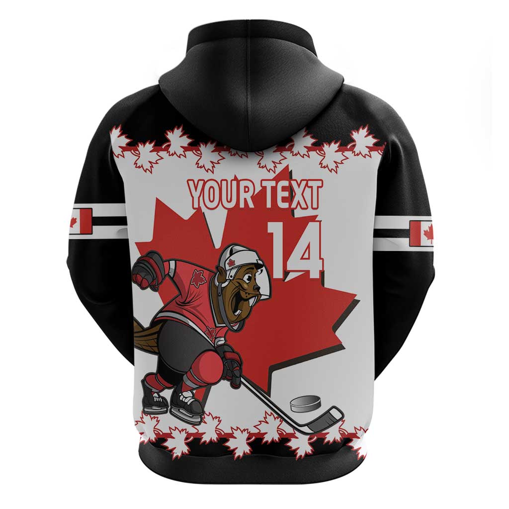 Custom Canada Ice Hockey Hoodie 2025 Go Champions Funny Beaver Mascot LT14