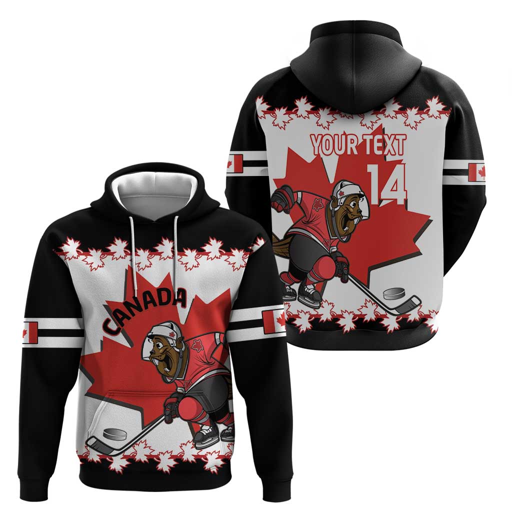 Custom Canada Ice Hockey Hoodie 2025 Go Champions Funny Beaver Mascot LT14